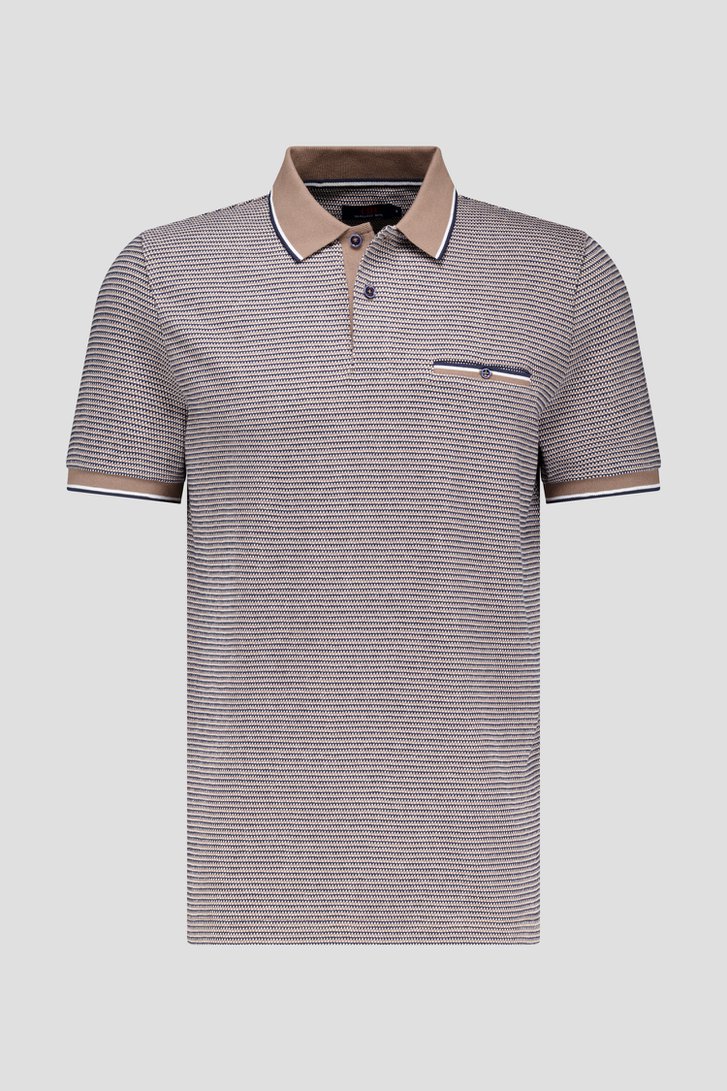 Polo rayé bleu-marron de Dansaert Blue pour Hommes
