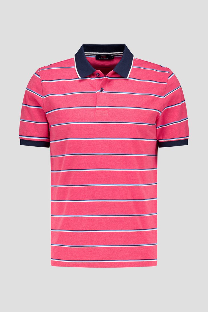 Polo rayé rouge-bleu  de Dansaert Blue pour Hommes