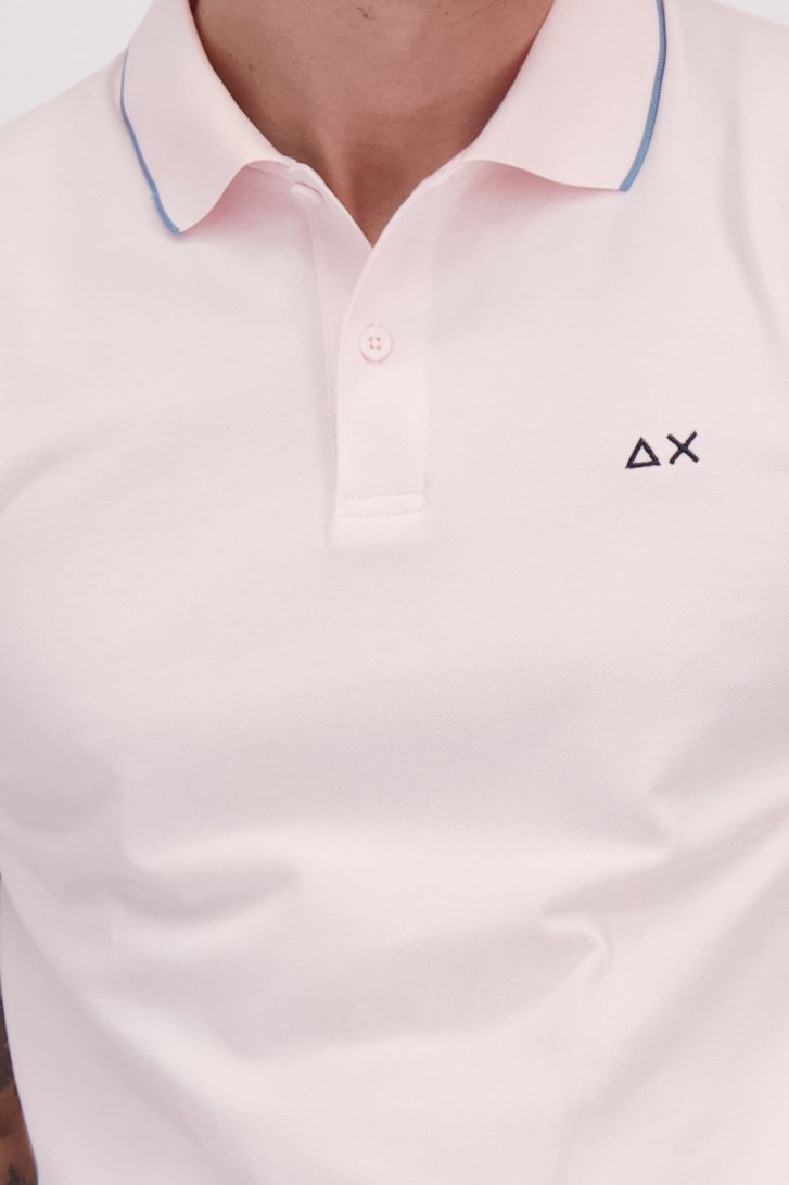 Détail de Polo rose avec accent bleu de Sun68 pour Hommes