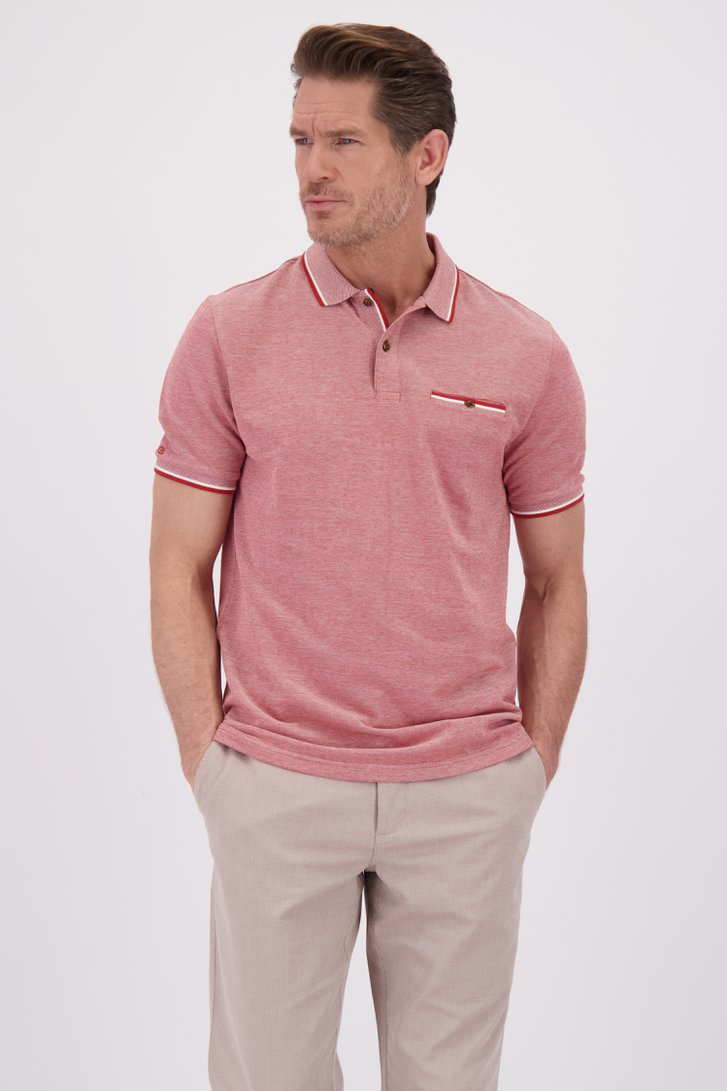 Le devant de Polo rouge à manches courtes de Dansaert Blue pour Hommes