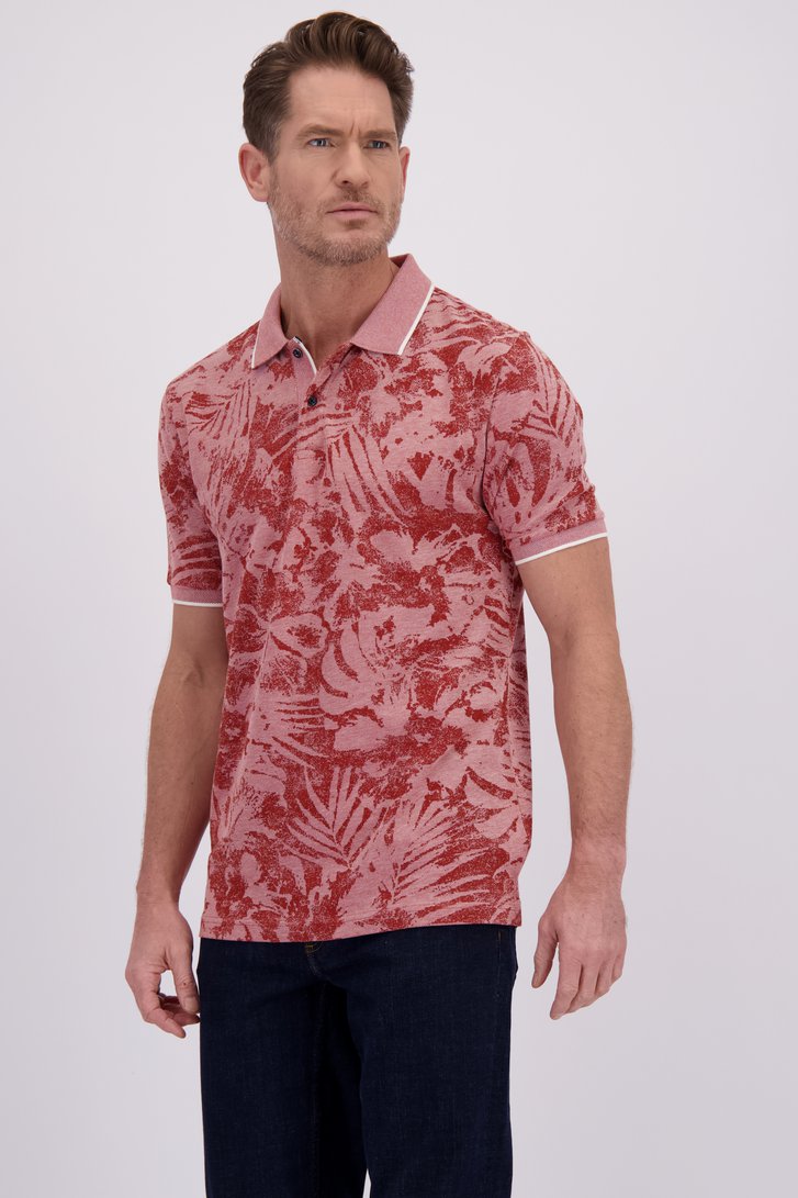Le devant de Polo rouge à motif feuilles de Dansaert Blue pour Hommes