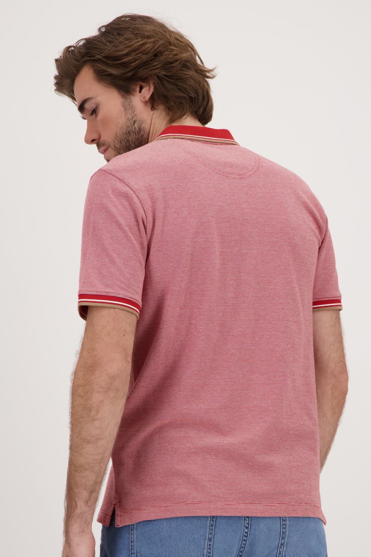 Polo rouge à motif fin de Ravøtt pour Hommes