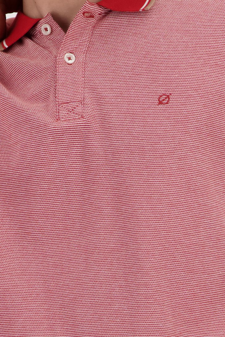 Polo rouge à motif fin de Ravøtt pour Hommes