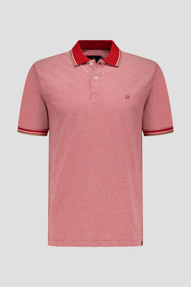 Polo rouge à motif fin de Ravøtt pour Hommes
