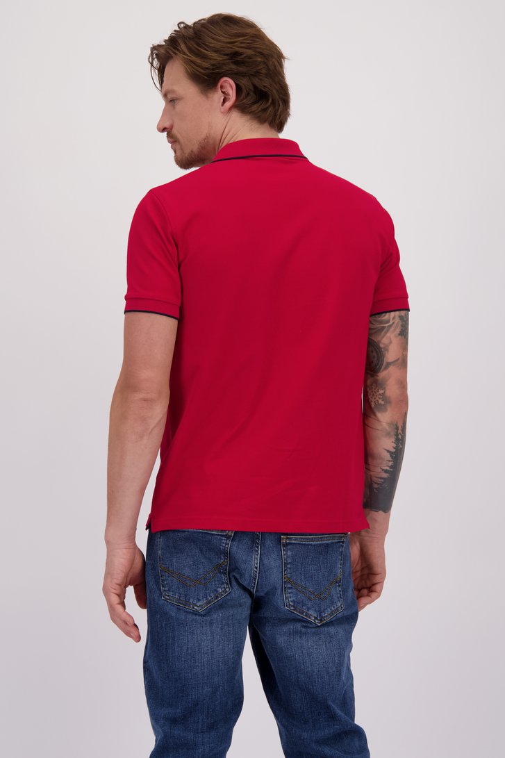 Le dos de Polo rouge avec accent bleu foncé de Sun68 pour Hommes