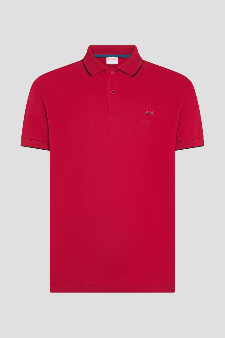 Photo produit 1 de Polo rouge avec accent bleu foncé de Sun68 pour Hommes