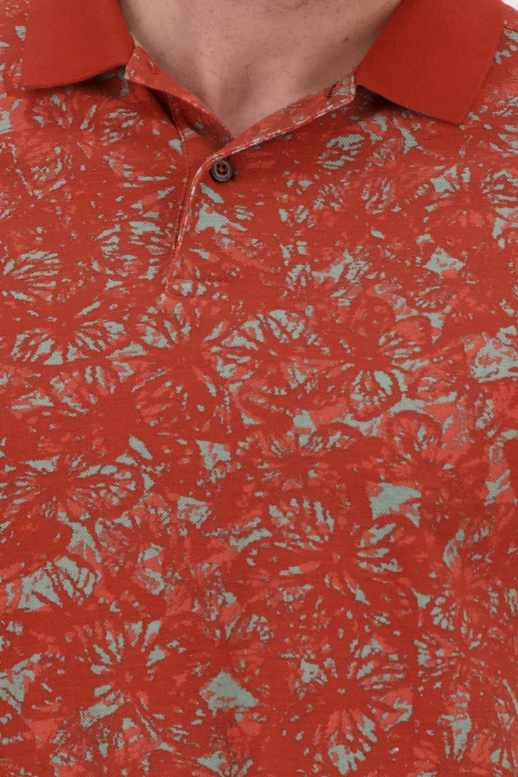Polo rouge avec imprimé de BlueFields pour Hommes