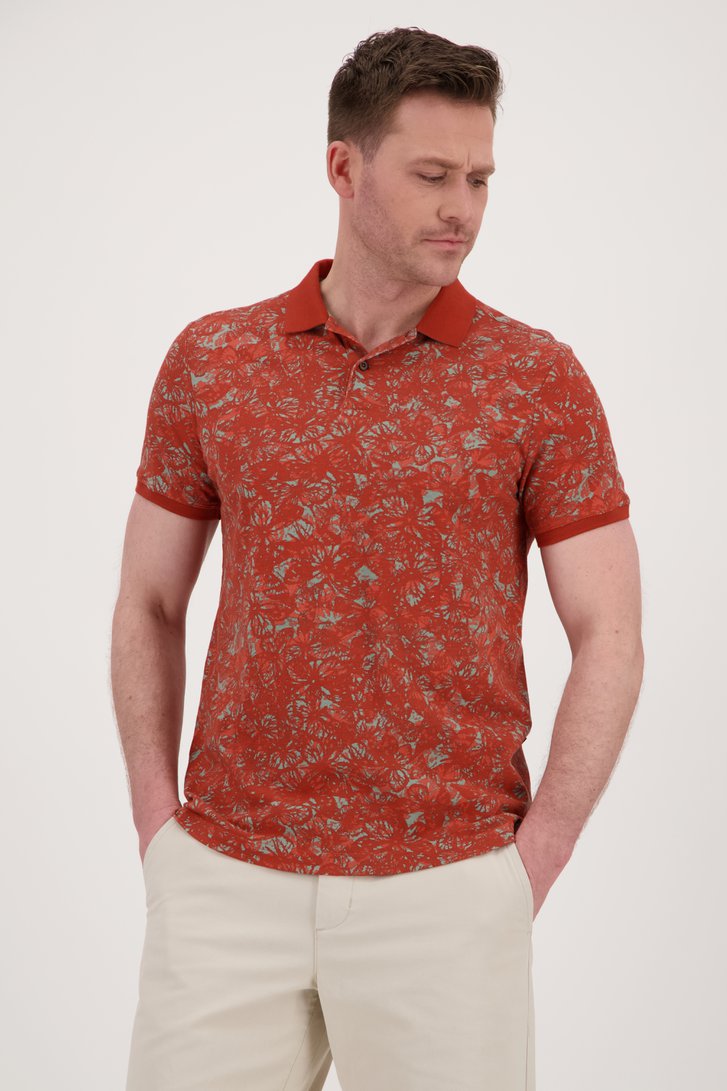 Polo rouge avec imprimé de BlueFields pour Hommes