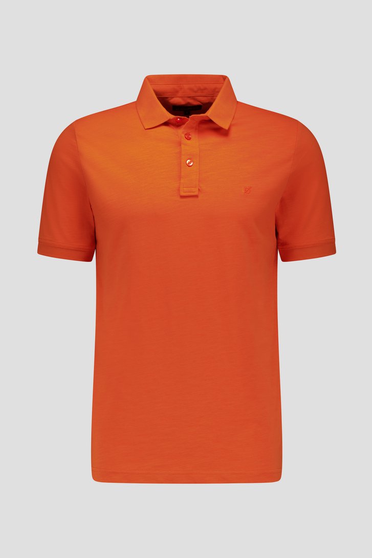 Polo rouge-orange à texture rayée de Ravøtt pour Hommes