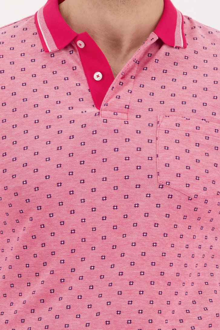 Polo rouge-rose à motifs fins de Dansaert Blue pour Hommes