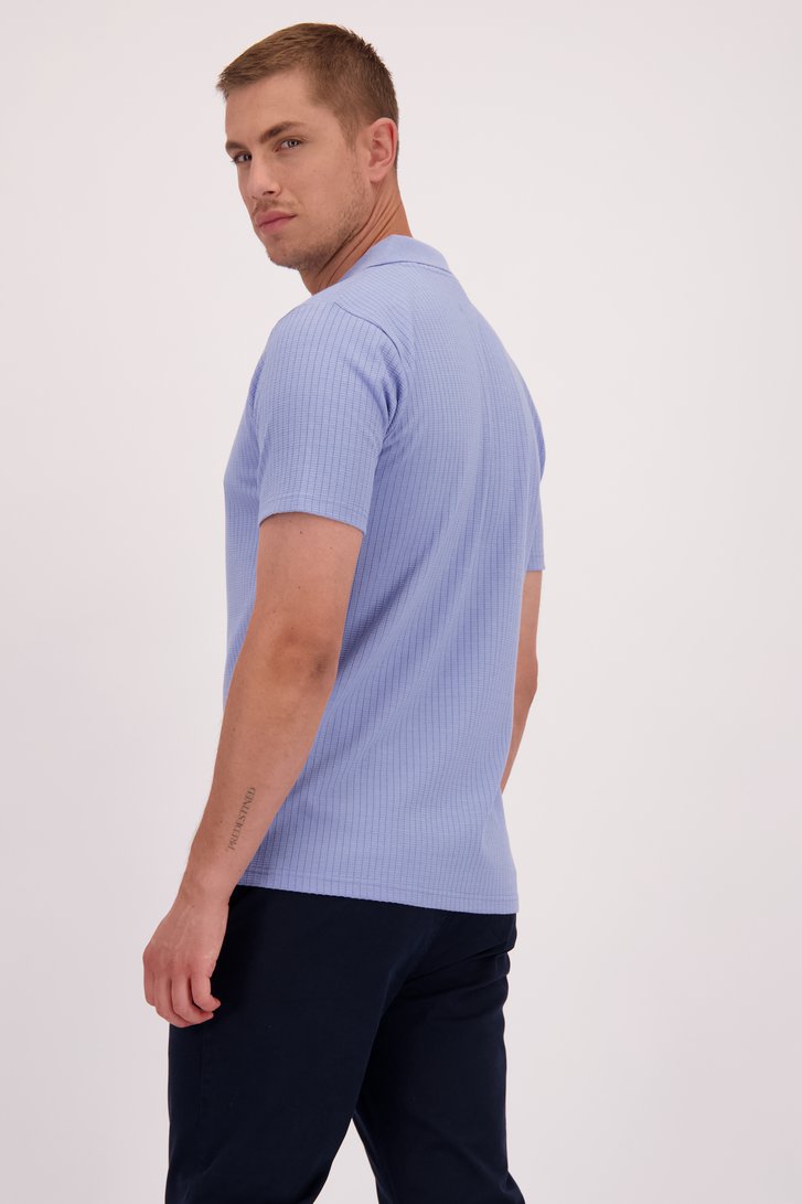 Le dos de Polo texturé bleu clair de Casual Five pour Hommes