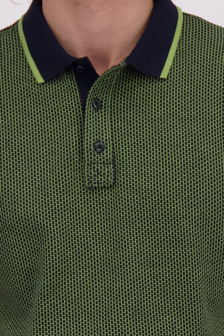 Détail de Polo vert à carreaux de Ravøtt pour Hommes