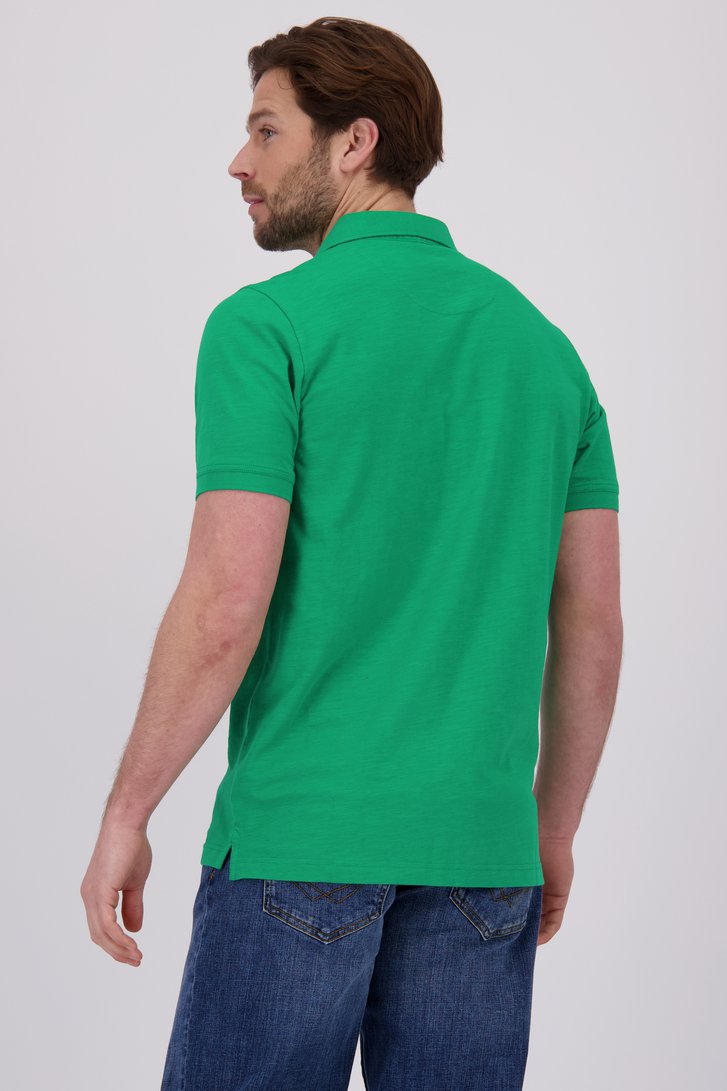 Polo vert à texture rayée de Ravøtt pour Hommes