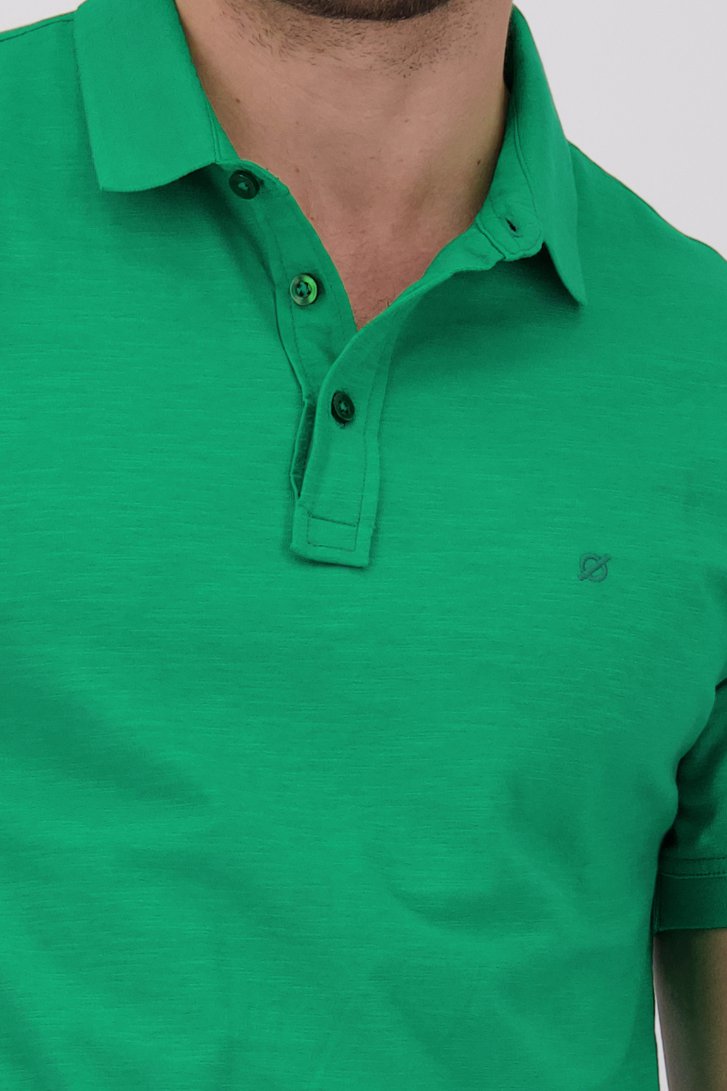 Polo vert à texture rayée de Ravøtt pour Hommes
