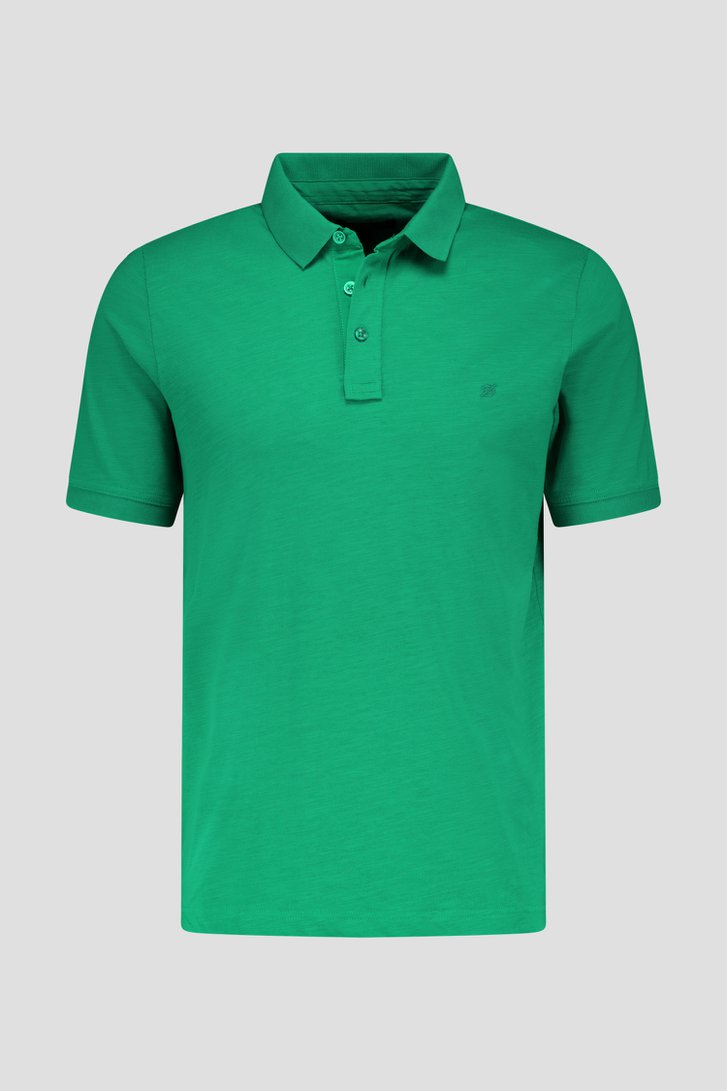 Polo vert à texture rayée de Ravøtt pour Hommes