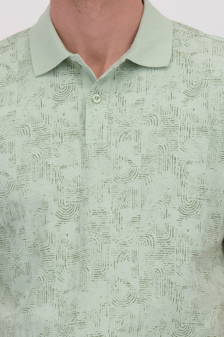 Détail de Polo vert clair à imprimé graphique de Bluefields pour Hommes