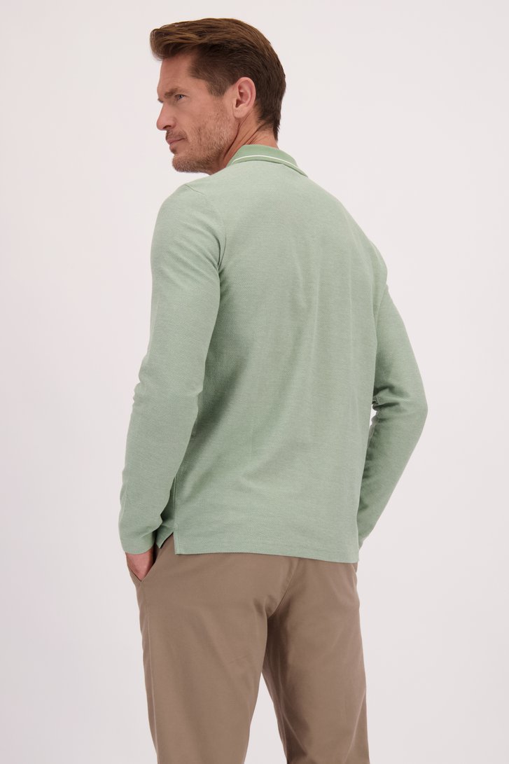 Le dos de Polo vert clair à manches longues de Dansaert Blue pour Hommes