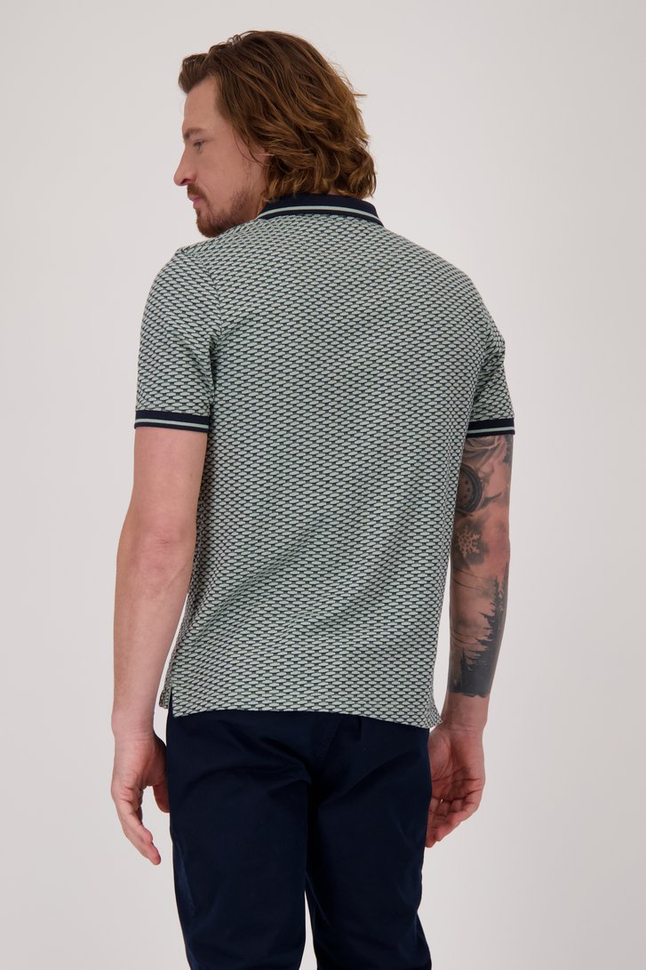 Polo vert clair à motif bleu de Ravøtt pour Hommes