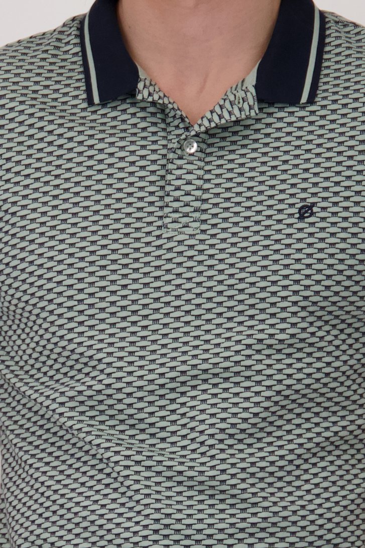 Polo vert clair à motif bleu de Ravøtt pour Hommes