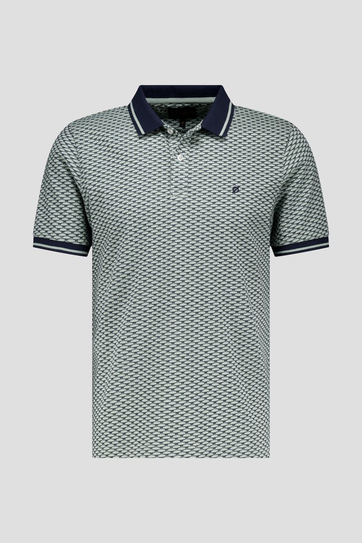 Polo vert clair à motif bleu de Ravøtt pour Hommes