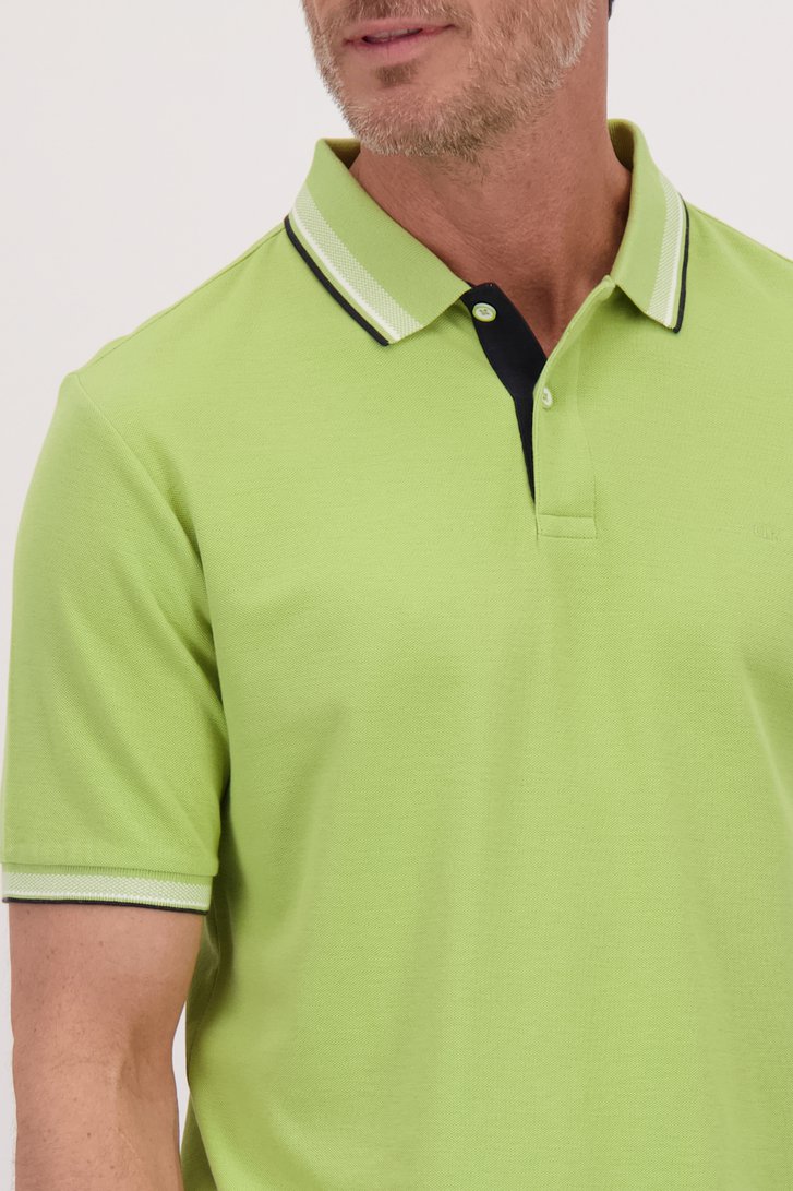 Détail de Polo vert clair avec accent blanc de Dansaert Blue pour Hommes