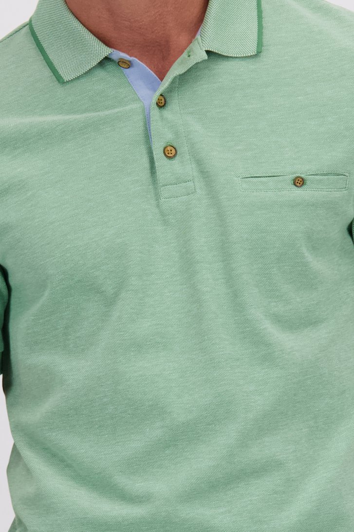 Détail de Polo vert clair chiné de Dansaert Blue pour Hommes