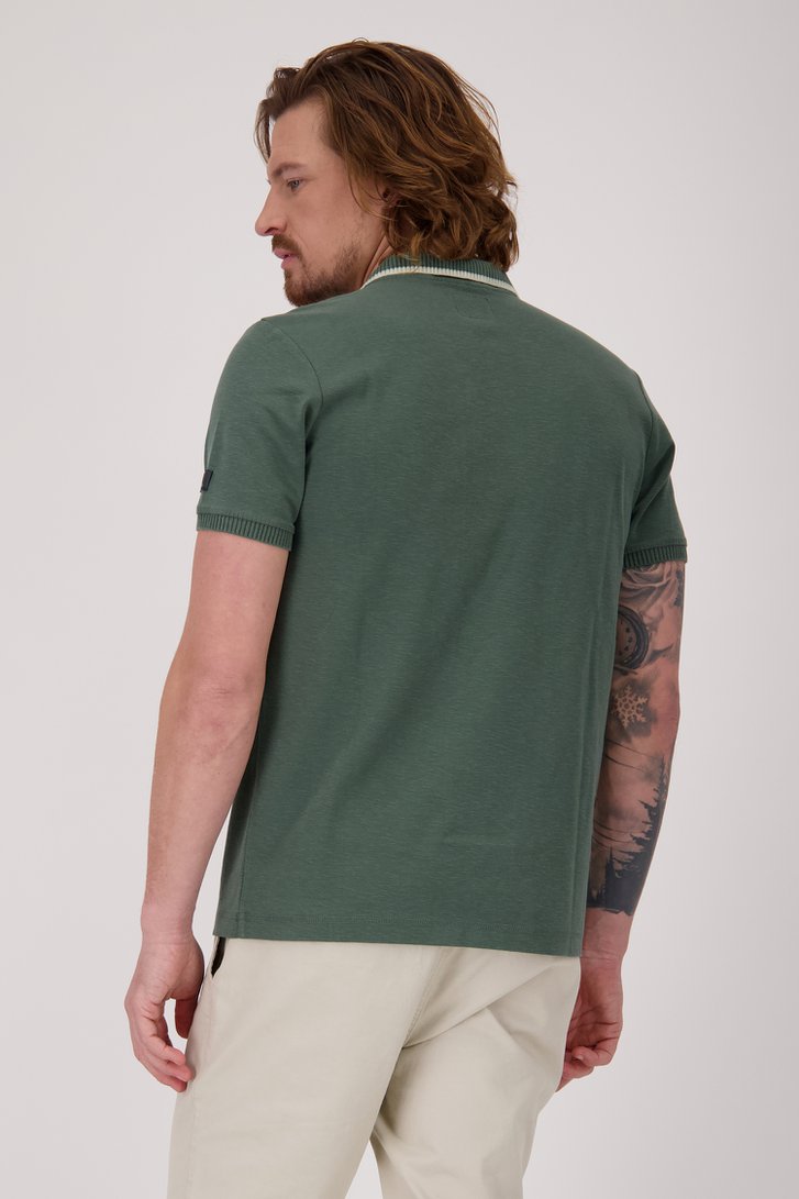 Polo vert foncé à col blanc de Bluefields pour Hommes