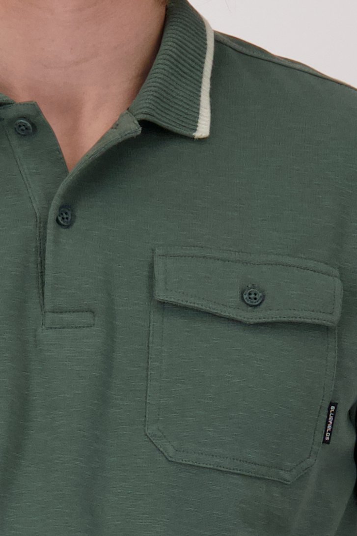 Polo vert foncé à col blanc de Bluefields pour Hommes