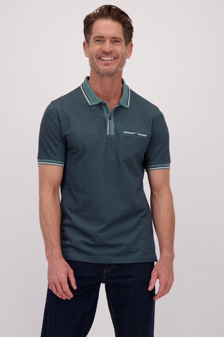 Le devant de Polo vert foncé à manches courtes de Dansaert Blue pour Hommes