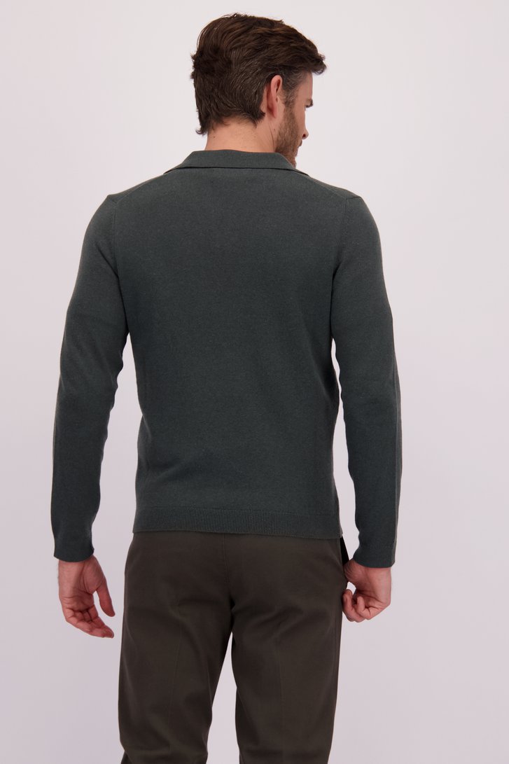 Le dos de Polo vert foncé avec laine de Marc O'Polo pour Hommes