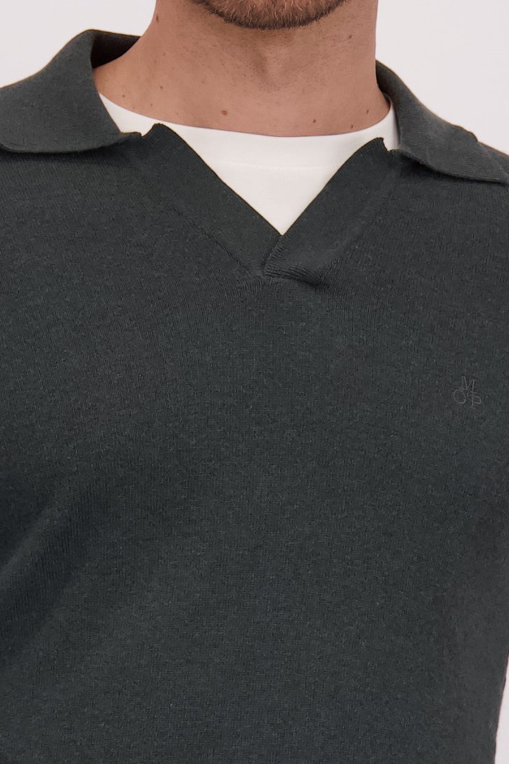 Détail de Polo vert foncé avec laine de Marc O'Polo pour Hommes