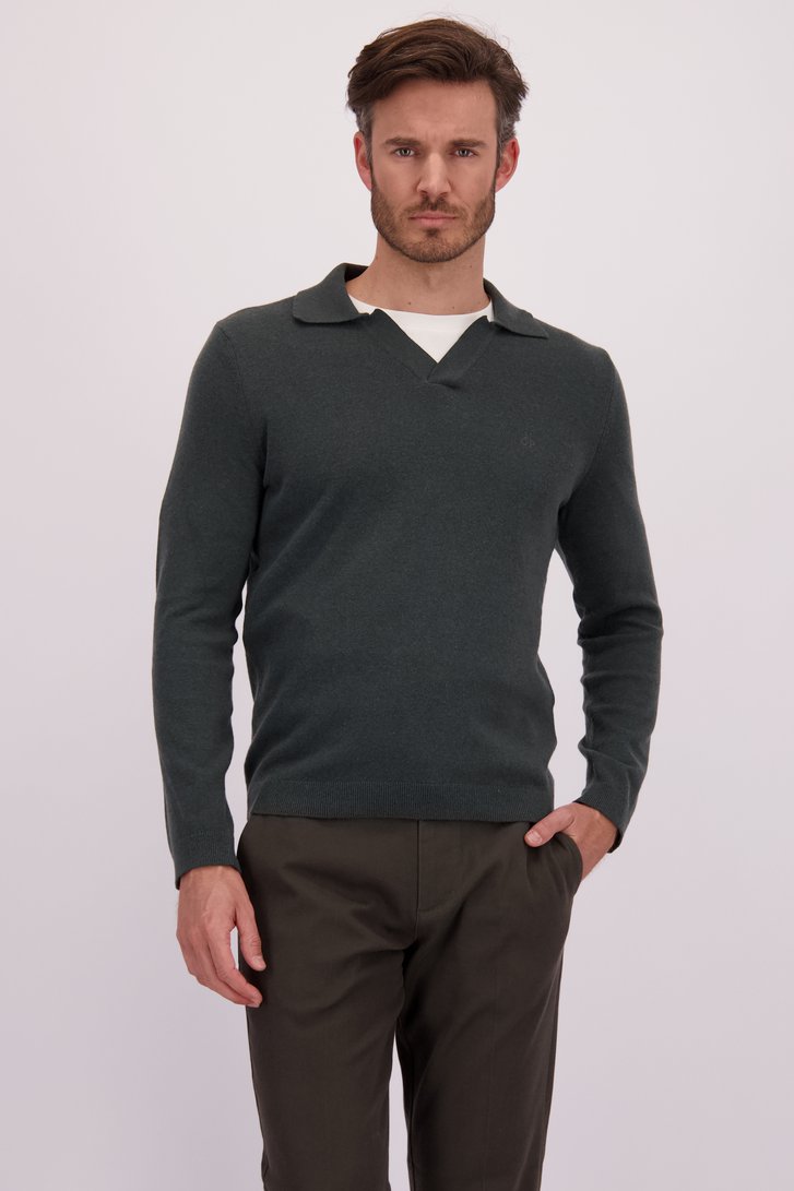 Le devant de Polo vert foncé avec laine de Marc O'Polo pour Hommes