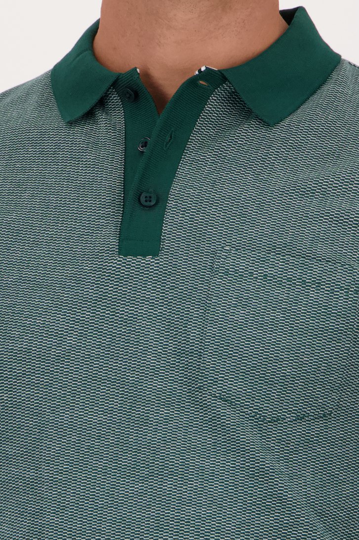 Polo vert foncé avec motif fin de Dansaert Blue pour Hommes