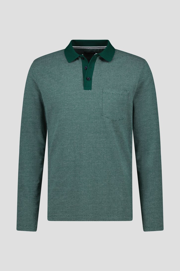 Polo vert foncé avec motif fin de Dansaert Blue pour Hommes