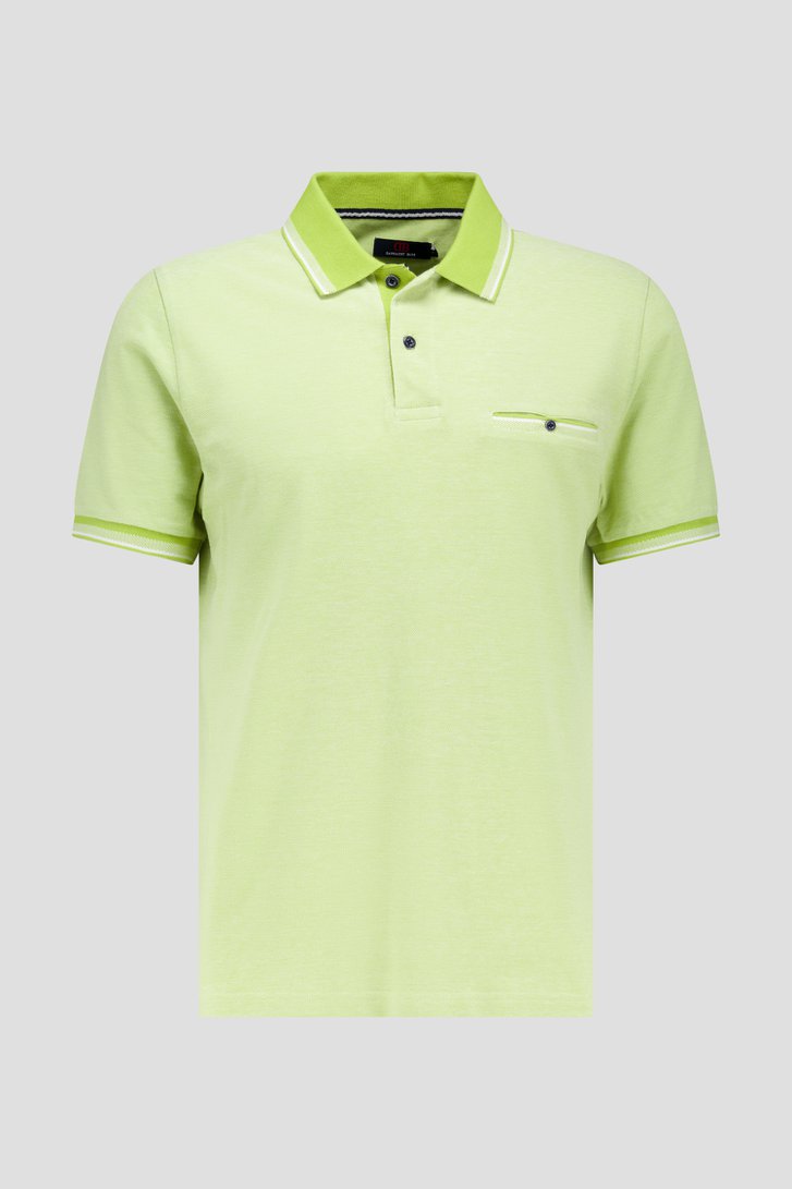 Polo vert mélangé avec poche poitrine de Dansaert Blue pour Hommes