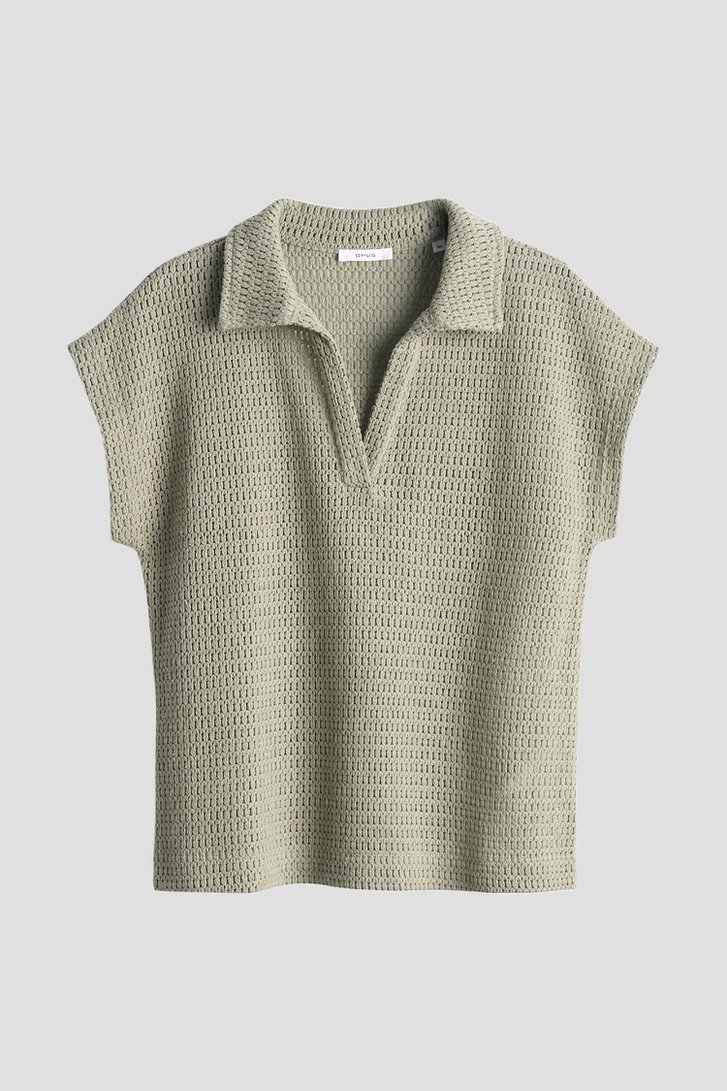 Photo produit 1 de Polo vert olive au crochet de Opus pour Femmes