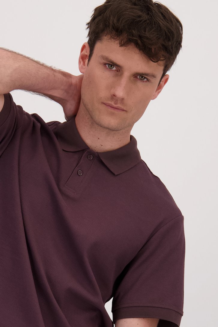 Détail de Polo violet foncé à manches courtes de Only & Sons pour Hommes