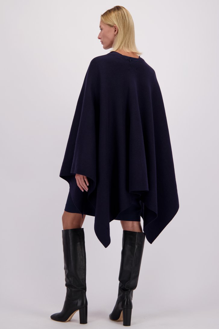 Le dos de Poncho bleu marine  de D'Auvry pour Femmes