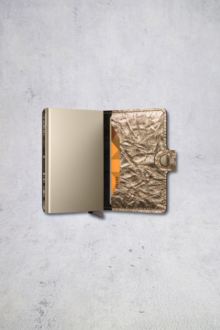 Détail de Porte-cartes doré - Miniwallet crunch de Secri pour Femmes