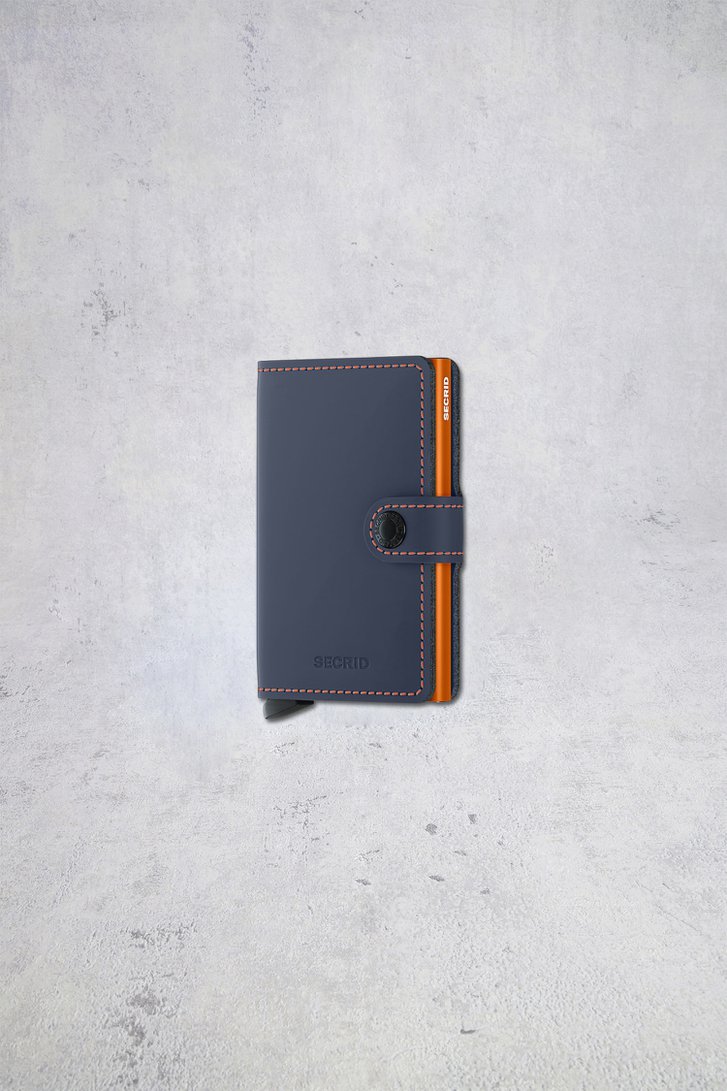 Le devant de Porte-cartes en cuir bleu – Miniwallet matte de Secri pour Hommes