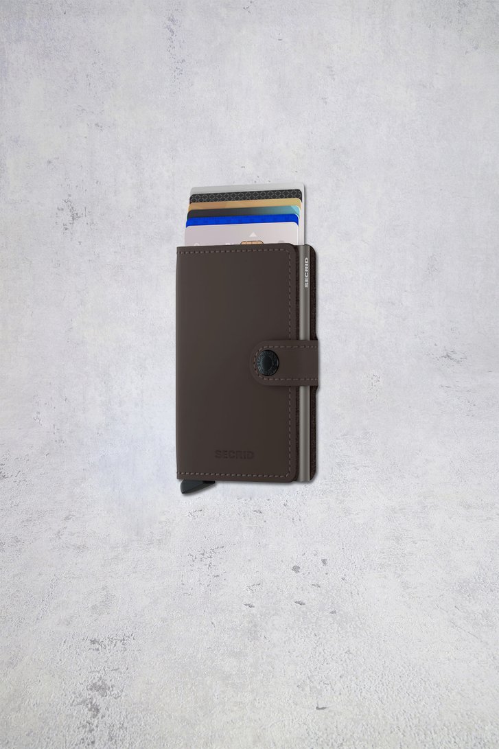Photo supplémentaire 1 de Porte-cartes en cuir brun - Miniwallet matte de Secri pour Hommes