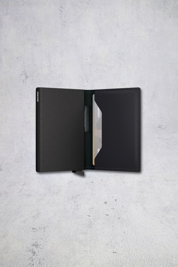 Détail de Porte-cartes en cuir noir mat - Bandwallet TPU de Secri pour Hommes
