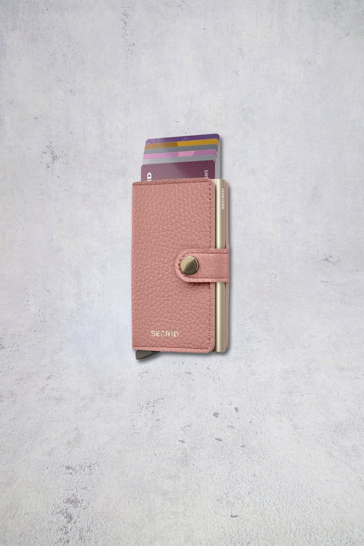 Détail de Porte-cartes en cuir rose - Miniwallet Pebble de Secri pour Femmes