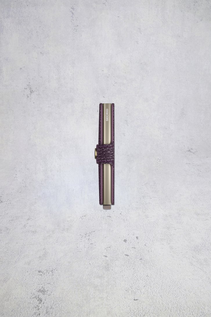 Le dos de Porte-cartes en cuir violet - Miniwallet Pebble de Secri pour Femmes