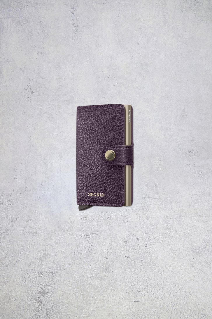 Le devant de Porte-cartes en cuir violet - Miniwallet Pebble de Secri pour Femmes