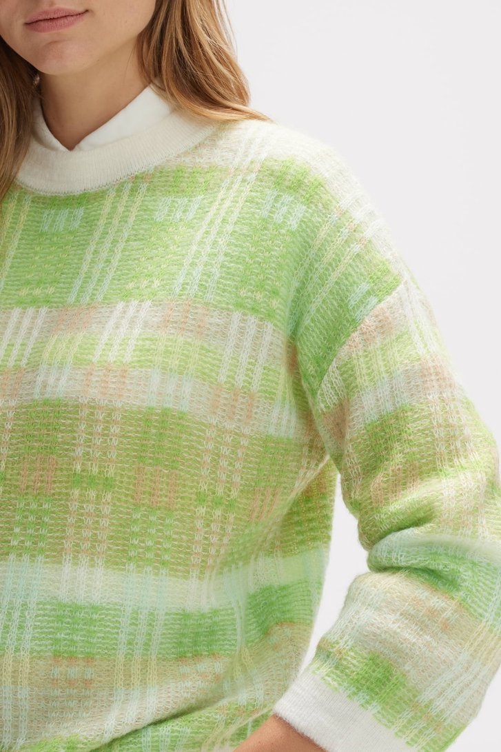 Pull à carreaux vert clair	 de Opus pour Femmes