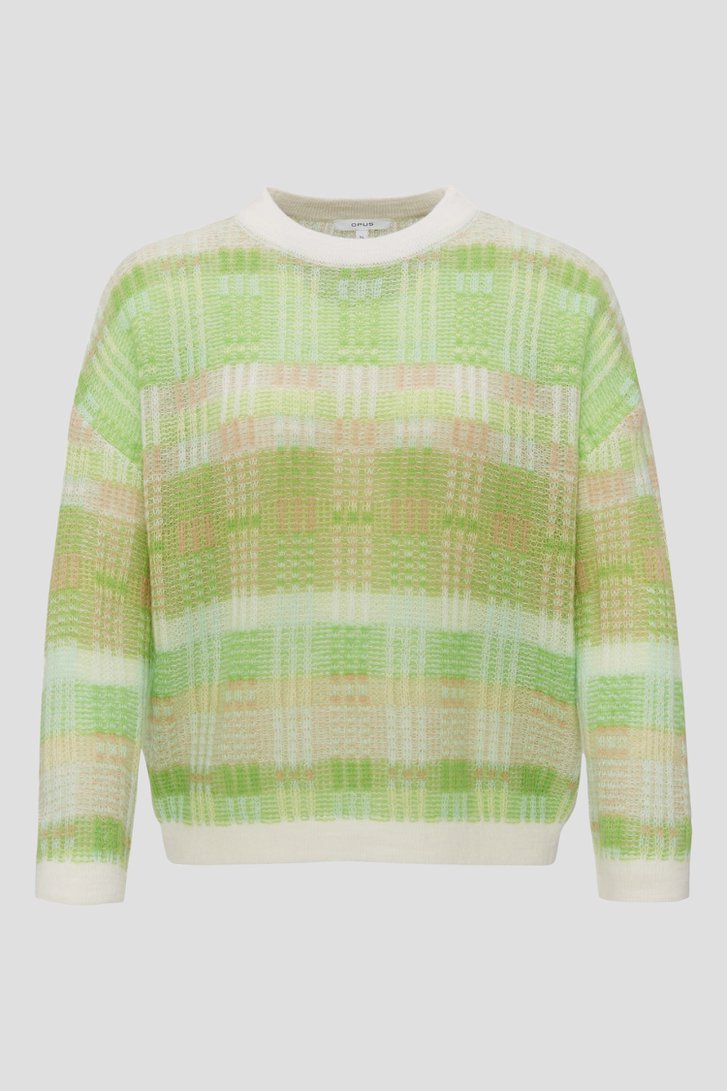 Pull à carreaux vert clair	 de Opus pour Femmes