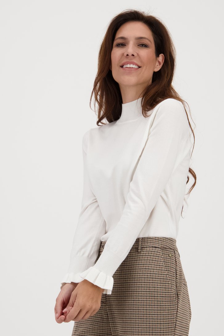 Pull à col montant écru de Claude Arielle pour Femmes
