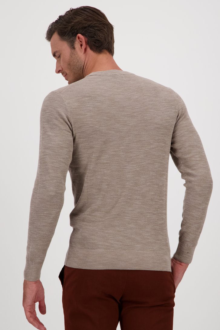 Pull à col rond gris-brun de Michaelis pour Hommes