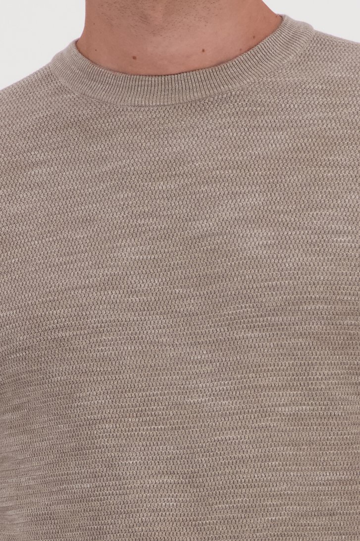 Pull à col rond gris-brun de Michaelis pour Hommes
